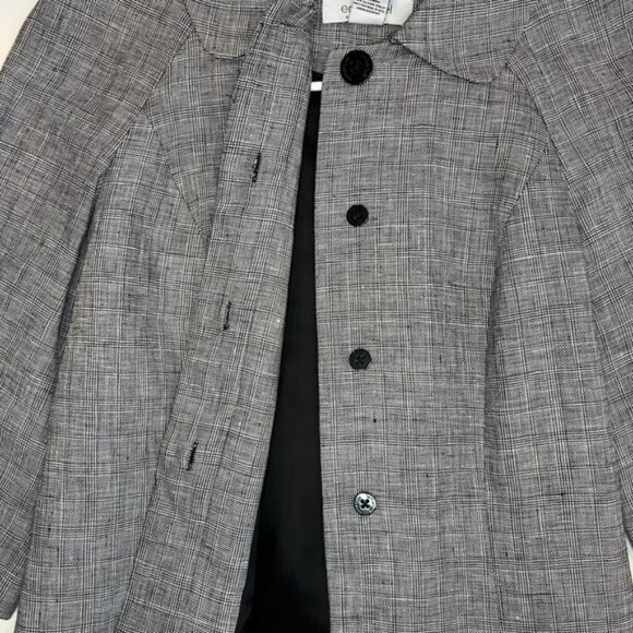 EMANUEL UNGARO 100% LINEN Collared Hidden Button Up closure Jacket Size 8 - Picture 11 of 13